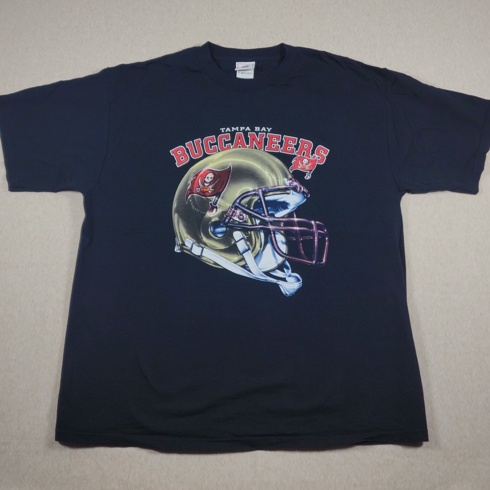 NFL Tampa Bay Buccaneers Helmet Graphic T Shirt XL Black Vintage Y2K Tee